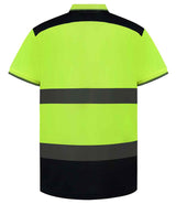 Yoko Two Tone Short Sleeve Polo Shirt | Yellow/Navy thumbnail 3