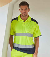 Yoko Two Tone Short Sleeve Polo Shirt | Yellow/Navy thumbnail 1