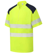 Yoko Mandarin Collar Zip Piqué Polo Shirt | Yellow thumbnail 2