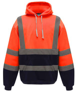 Yoko Hi-Vis Pull Over Hoodie | Orange/Navy thumbnail 3
