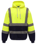 Yoko Hi-Vis Pull Over Hoodie | Yellow/Navy thumbnail 2