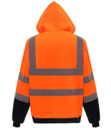Yoko Hi-Vis Zip Hoodie | Orange/Navy thumbnail 2