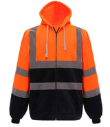 Yoko Hi-Vis Zip Hoodie | Orange/Navy thumbnail 1