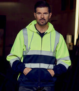 Yoko Hi-Vis Zip Hoodie | Yellow/Navy thumbnail 1
