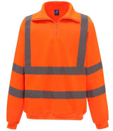 Yoko Hi-Vis Zip Neck Sweatshirt | Orange thumbnail 1