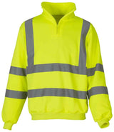 Yoko Hi-Vis Zip Neck Sweatshirt | Yellow thumbnail 2