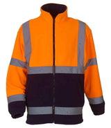 Yoko Hi-Vis Heavyweight Fleece Jacket | Orange/Navy thumbnail 2