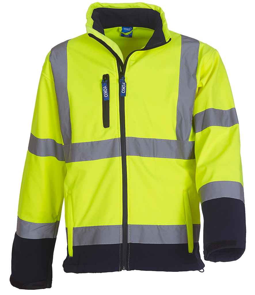 Yoko Hi-Vis Soft Shell Jacket | Yellow/Navy