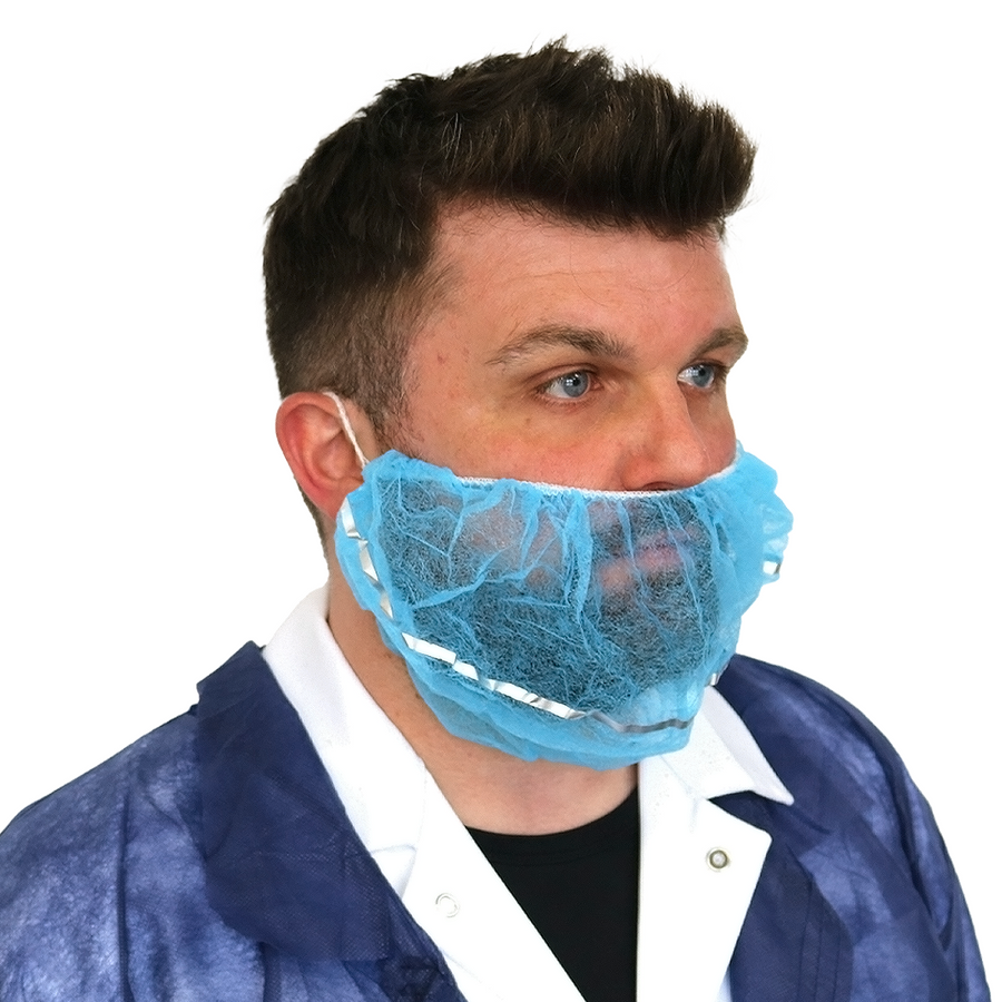 Non-Woven Detectable Beard Mask Blue