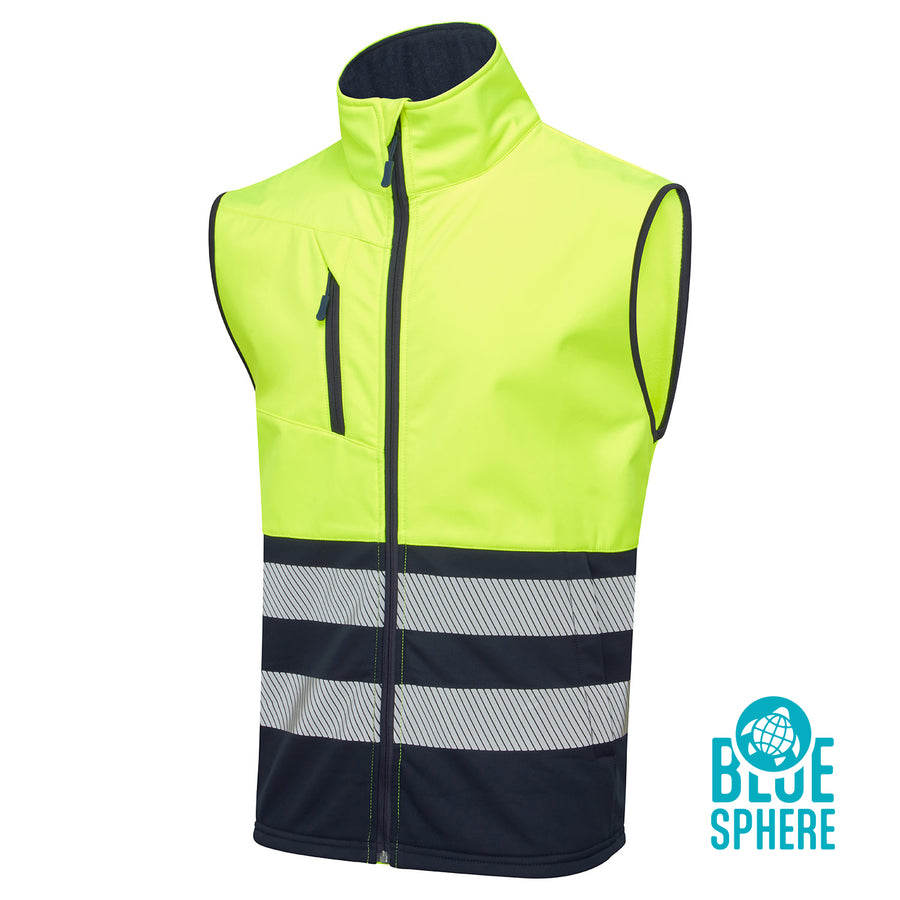 Essentials Hi Vis Eco Coolair Yellow Softshell Gilet