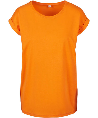 Build Your Brand Women's extended shoulder Tee
