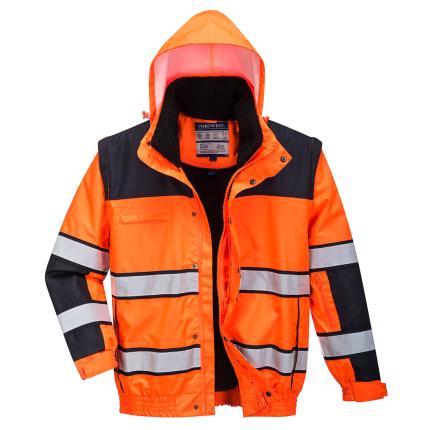 Portwest Hi-Vis 3-in-1 Contrast Winter Bomber Jacket