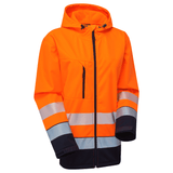 Essentials Hi-Vis Eco Orange/Navy Hooded Softshell Jacket thumbnail 1