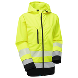 Essentials Hi-Vis Eco Yellow/Navy Hooded Softshell Jacket thumbnail 1