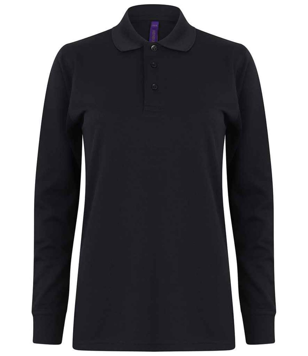 Henbury Unisex Long Sleeve Coolplus® Piqué Polo Shirt