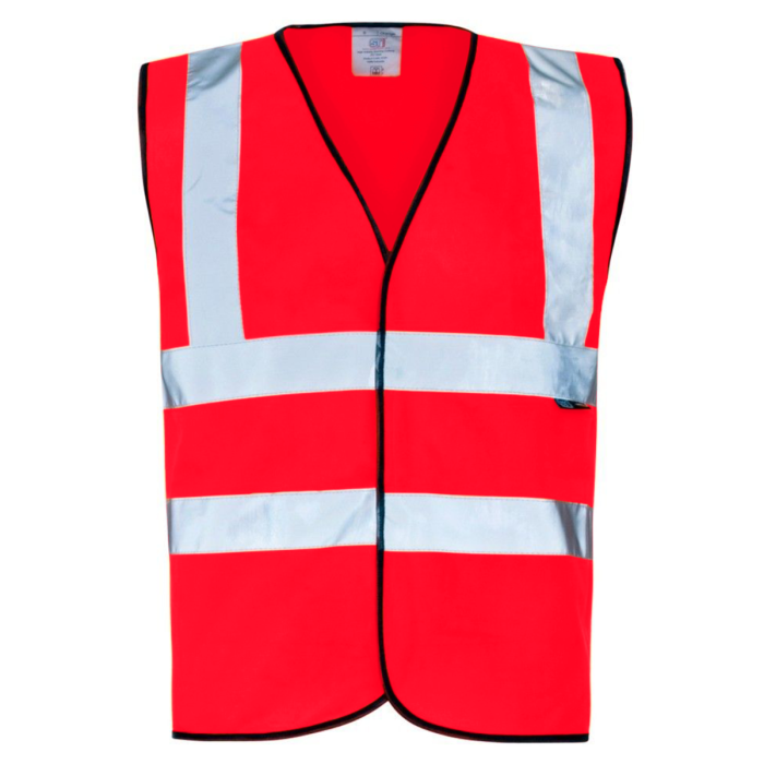 Supertouch Hi Vis Red Velcro Vest