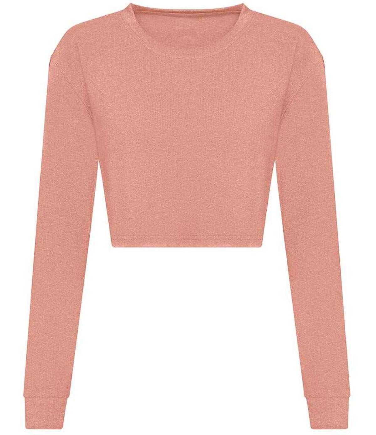 AWDis Ladies Long Sleeve Cropped T-Shirt