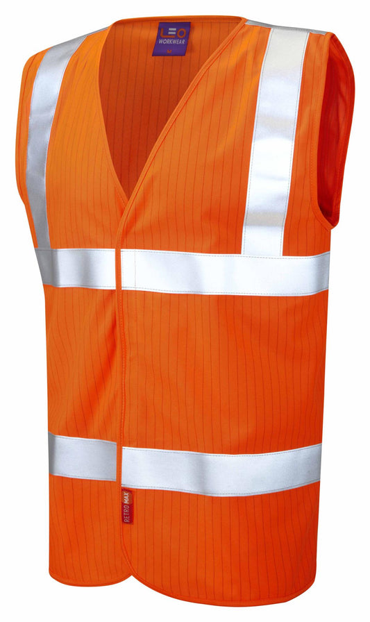 LEO CLIFTON ISO 20471 Cl 2 LFS Waistcoat (EN 14116/EN 1149)