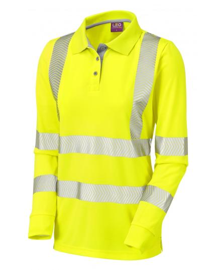 LEO POLLYFIELD ISO 20471 Cl 2 Coolviz Plus Women's Sleeved Polo Shirt