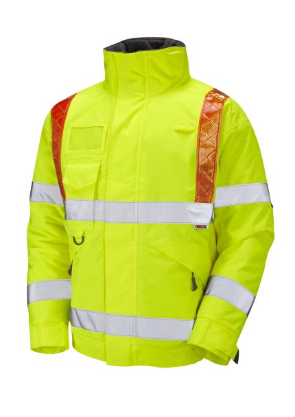 LEO PORTMORE ISO 20471 Cl 3 Orange Brace Superior Bomber Jacket