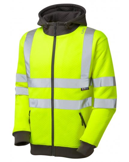 LEO SAUNTON ISO 20471 Cl 3 Full Zip Hooded Sweatshirt