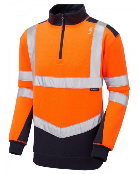 LEO Tapeley ISO 20471 Cl 2 EcoViz PC Dual Colour 1/4 Zip Sweatshirt