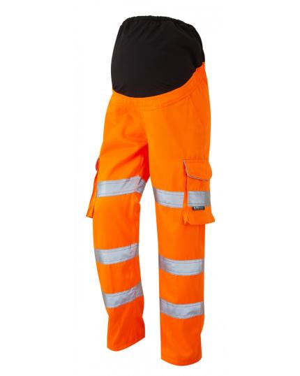 LEO VERITY ISO 20471 Cl 2 Poly/Cotton Maternity Cargo Trouser (UK 10-12)