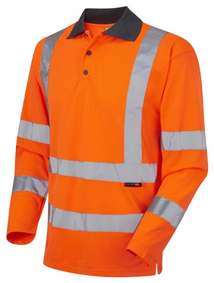 LEO WOOLSERY ISO 20471 Cl 3 Coolviz Sleeved Polo Shirt (EcoViz)