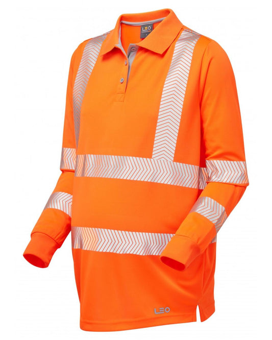 LEO YARNACOTT ISO 20471 Cl 2 Coolviz Ultra Maternity Long Sleeve Polo Shirt