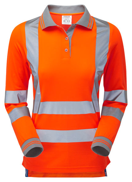 PULSAR Protect Rail Spec Ladies Long Sleeve Polo Shirt- Recycled