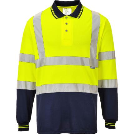 Portwest Hi-Vis Contrast Polo Shirt L/S