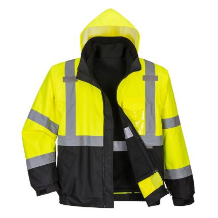 Portwest Hi-Vis 3-in-1 Contrast Premium Bomber Jacket