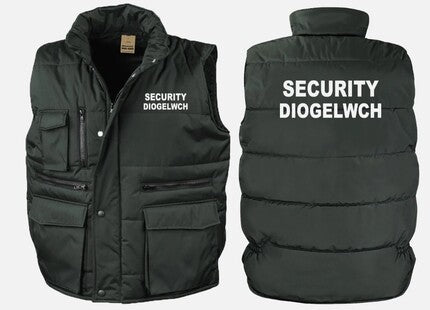 Security Diogelwch Printed Result Workguard Bodywarmer