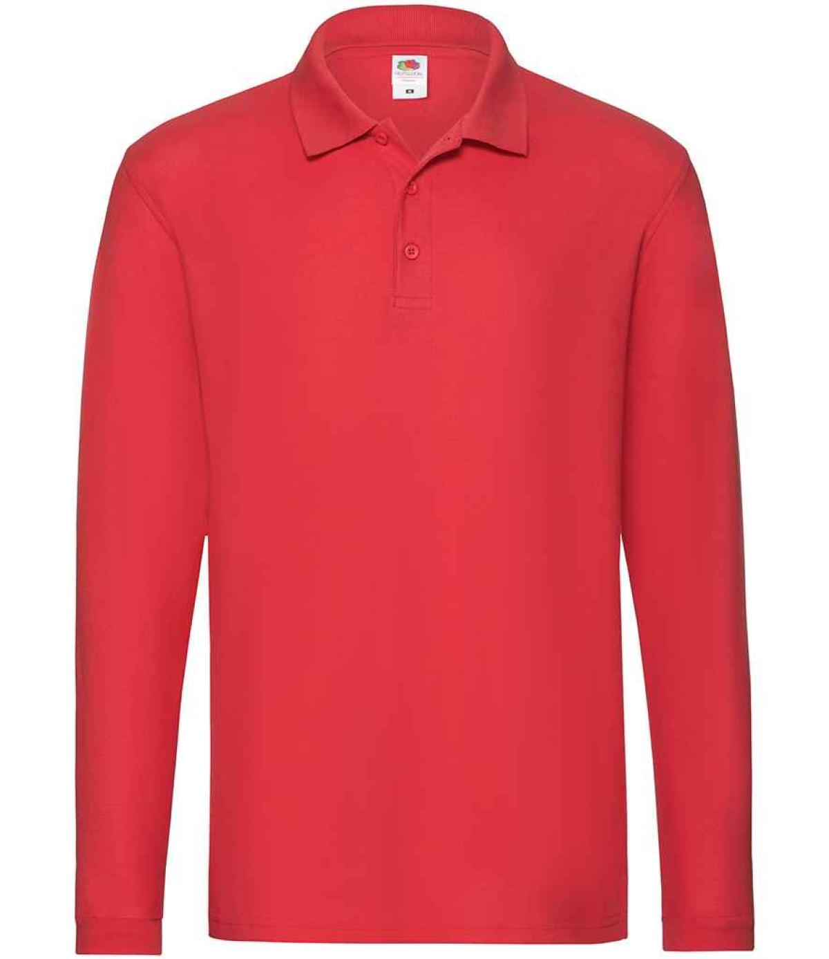 Fruit of the Loom Premium Long Sleeve Cotton Piqué Polo Shirt