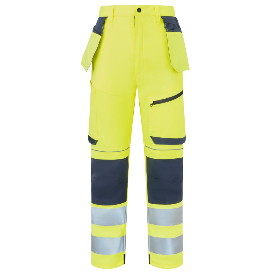 System Hi-Vis Eco Stretch Removable Holster Yellow Trousers