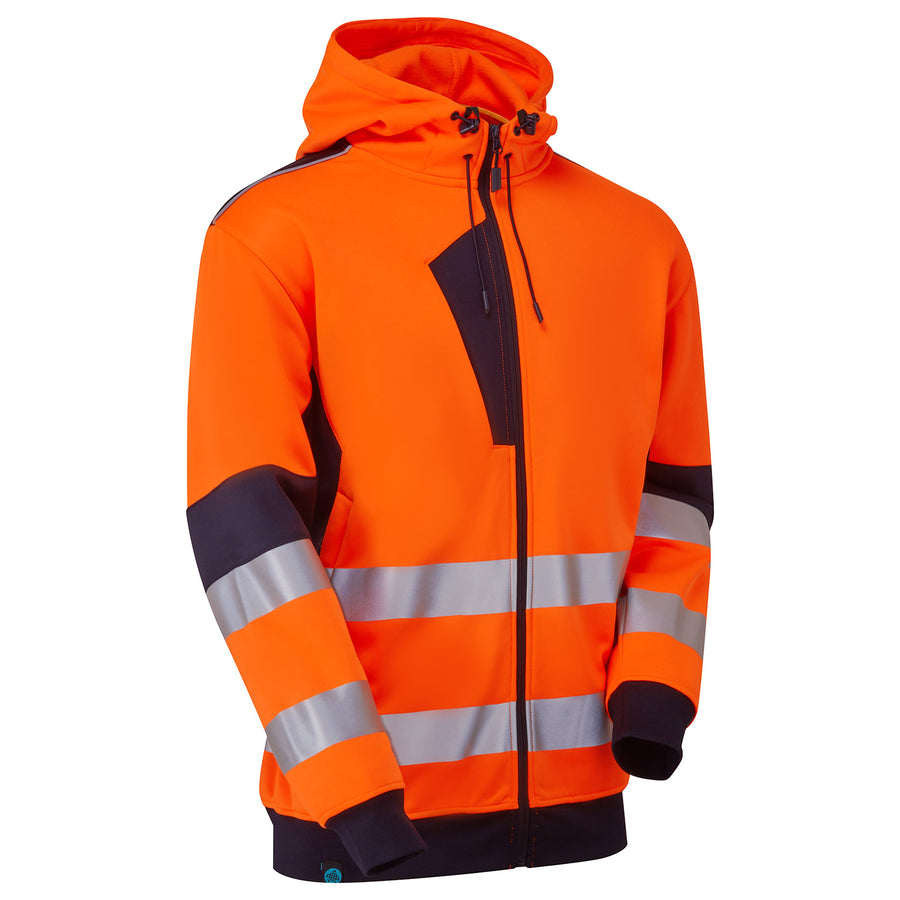 System Hi-Vis Eco Zip Thru Orange Hoodie