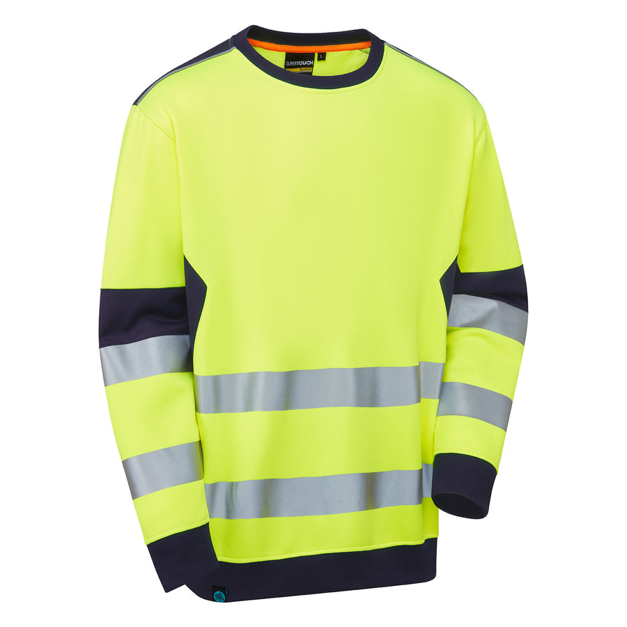 System Hi-Vis ECO Crew Neck Yellow Sweatshirt