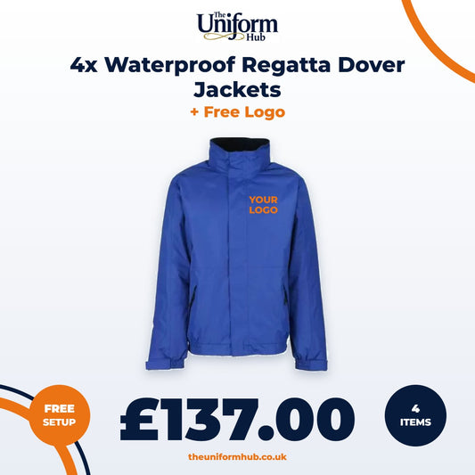 4x Waterproof Regatta Dover Jackets + Free Logo