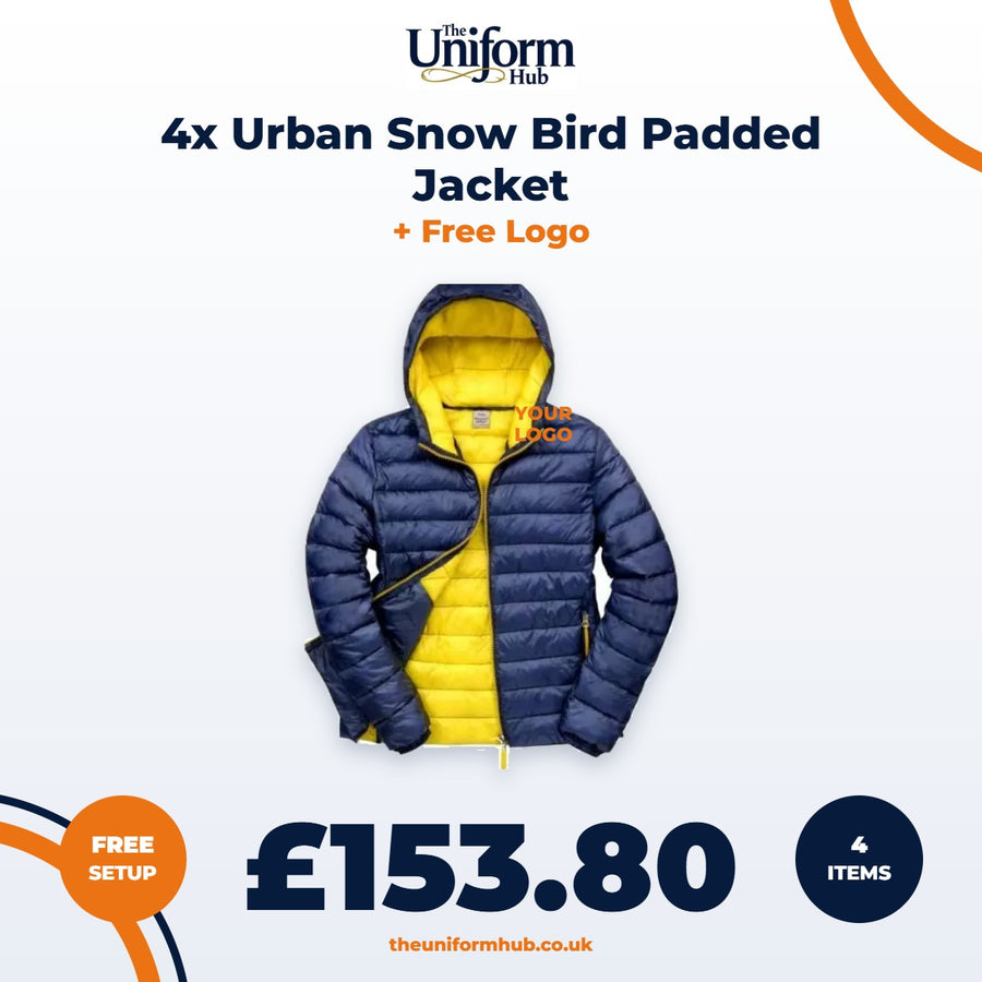 4x Urban Snow Bird Padded Jacket + Free Logo
