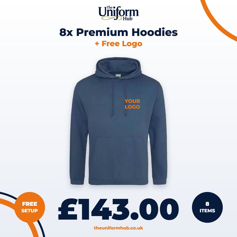8x Premium Hoodies + Free Logo