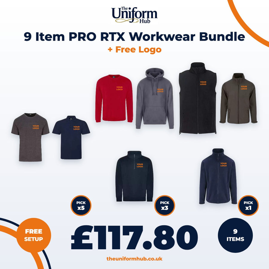 9 Item PRO RTX Workwear Bundle + Free Logo