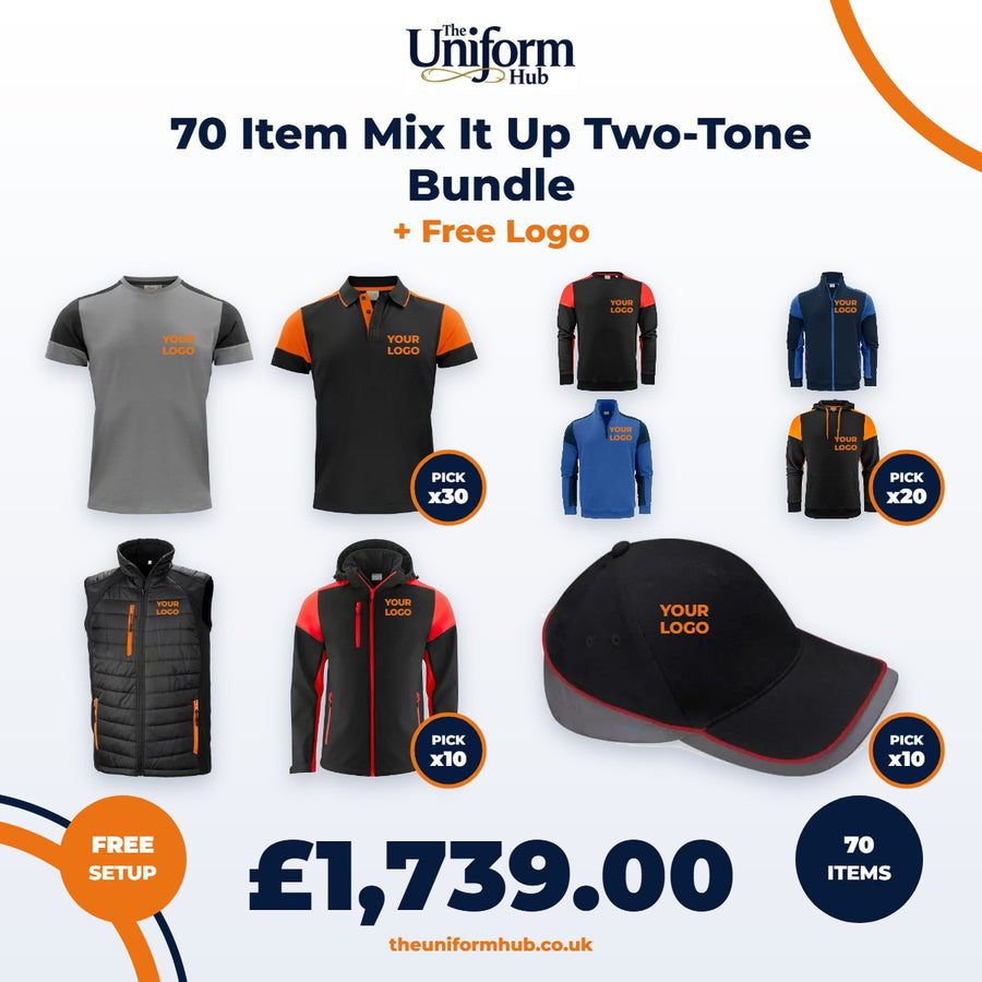 70 Item Mix It Up Two-Tone Bundle + Free Logo