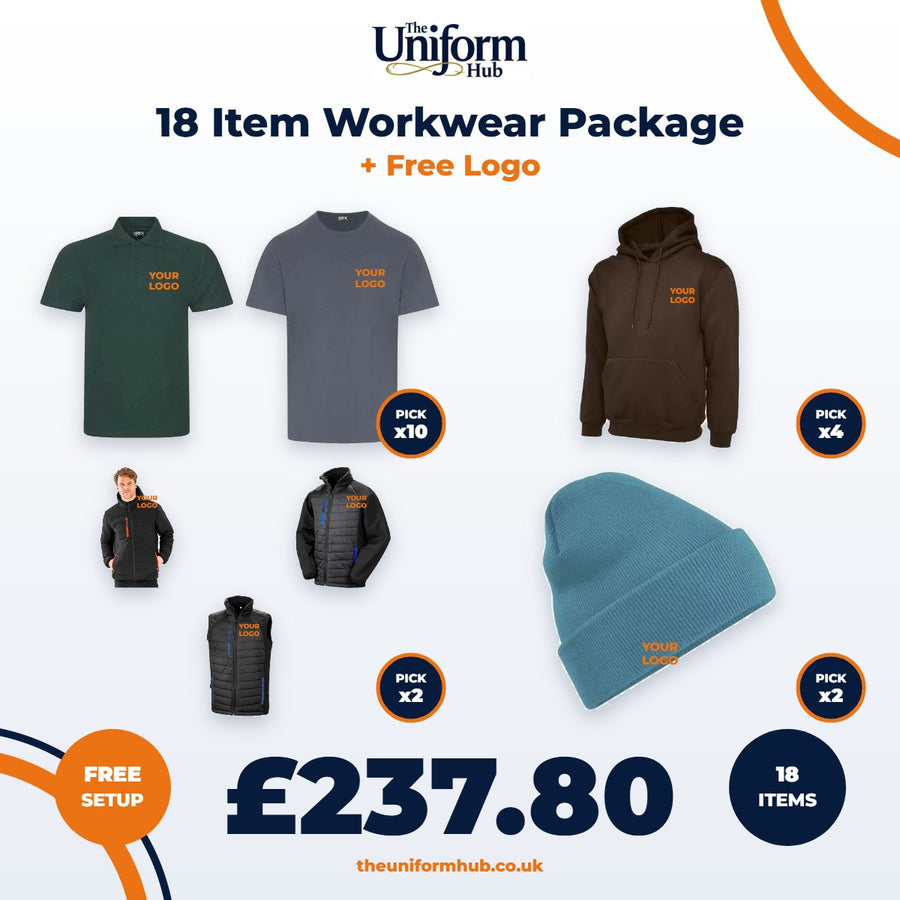 18 Item Workwear Package + Free Logo