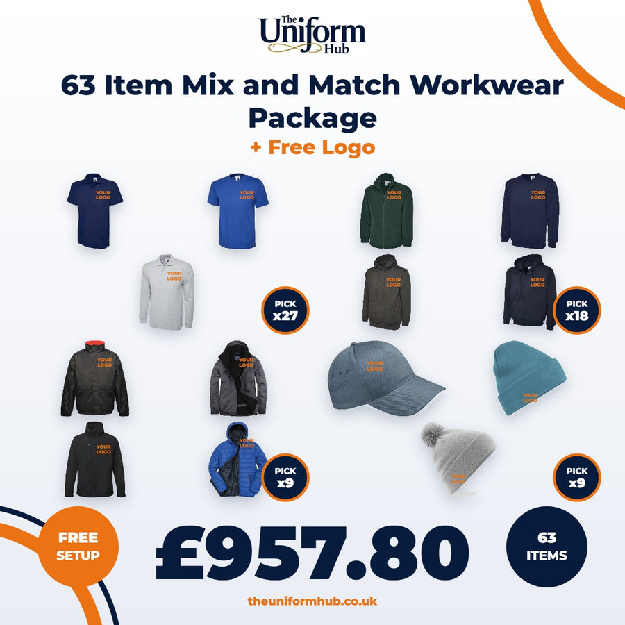 63 Item Mix and Match Workwear Package + Free Logo