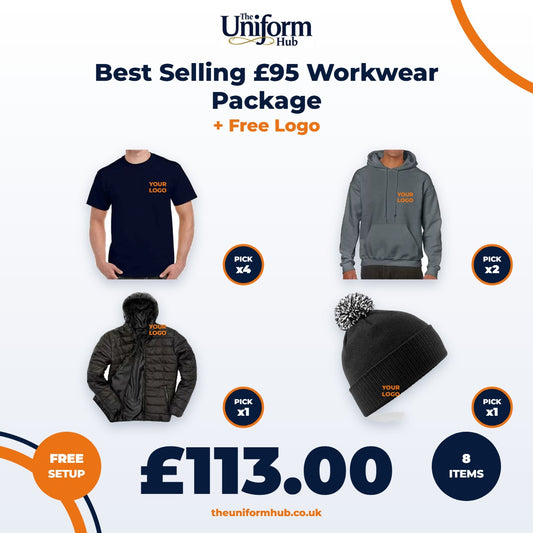 Best Selling £95 Workwear Package + Free Logo