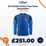 8x Printer Prime Two-Tone Sweatshirt + Free Logo thumbnail 1