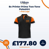 8x Printer Prime Two-Tone Poloshirt + Free Logo thumbnail 1