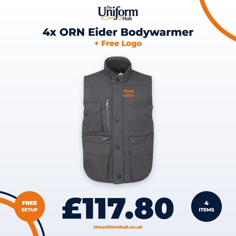 4x ORN Eider Bodywarmer + Free Logo