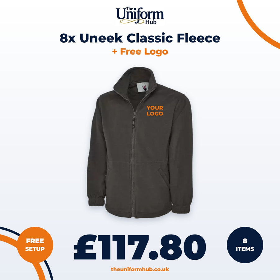 8x Uneek Classic Fleece + Free Logo