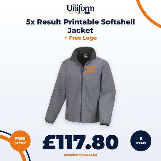 5x Result Printable Softshell Jacket + Free Logo